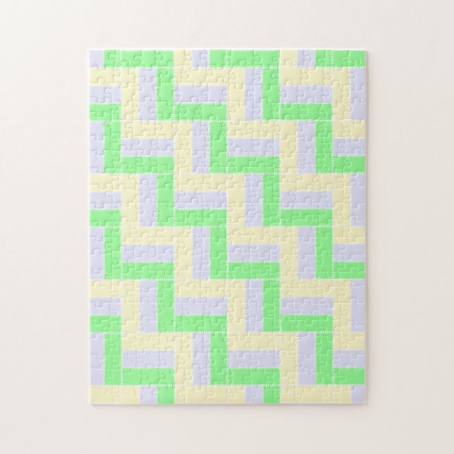 Pastel Rectangles Pattern White Dashed Lines Jigsaw Puzzle (Vertical)