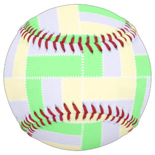 Pastel Rectangles Pattern White Dashed Lines Softball