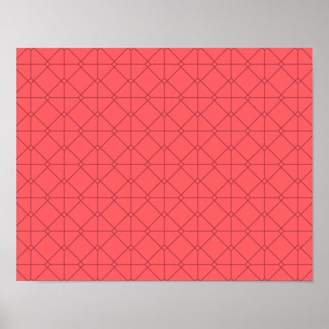 Pastel red, cool, trendy, decorative illustration poster (Front)