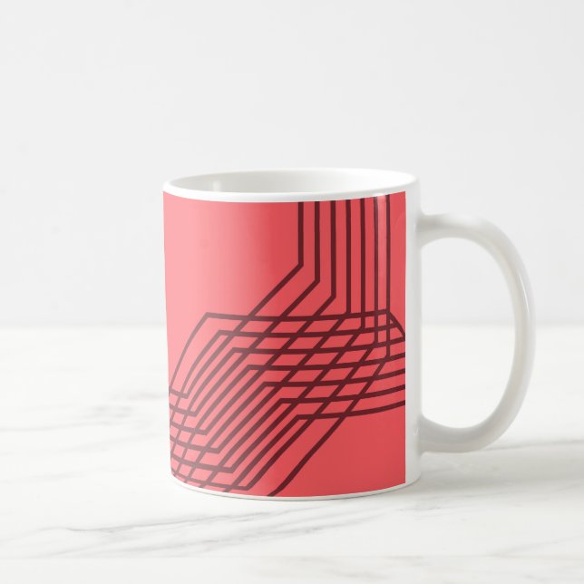 Pastel Red, simple, modern, geometric design Coffee Mug (Right)