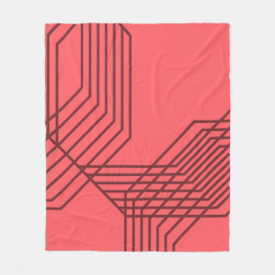 Pastel Red, simple, modern, geometric design Fleece Blanket
