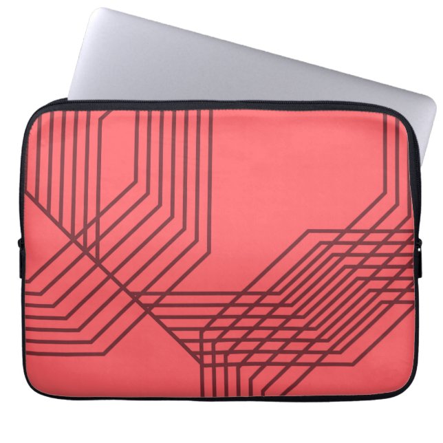 Pastel Red, simple, modern, geometric design Laptop Sleeve (Front)