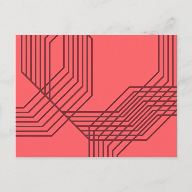Pastel Red, simple, modern, geometric design Postcard (Front)