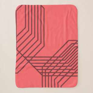 Pastel Red, simple, modern, geometric design Sherpa Blanket