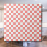 Pastel Red White Chequered Chequerboard Vintage Tile<br><div class="desc">Pastel Red and White Chequered Chequerboard Vintage.</div>
