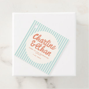 Pastel RedHandwriting Retro Wedding Thank you Fav Favour Tags