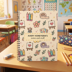 Pastel Retro Back to School Pattern Notebook