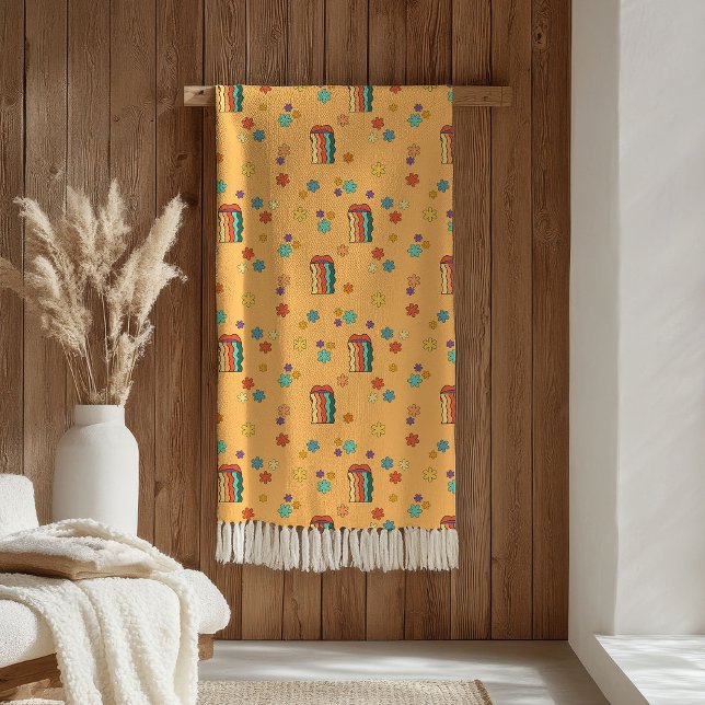 Pastel Retro Blanket Trendy 70s Cozy Vibes (Pastel Retro Blanket Trendy 70s Cozy Vibes)