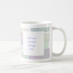Pastel Retro Blocks Lavender Green Blue Coffee Mug