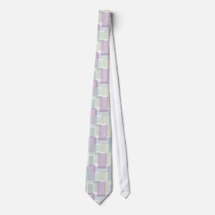 Pastel Retro Blocks Lavender Green Blue Tie