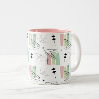 Pastel Retro Boom Wedge Two-Tone Coffee Mug