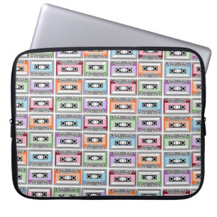 Pastel Retro Cassette Tapes Pattern Laptop Sleeve