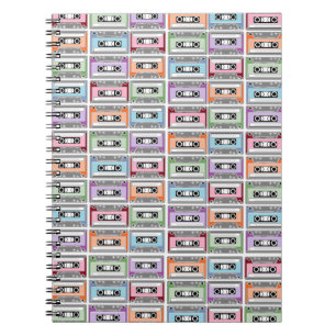 Pastel Retro Cassette Tapes Pattern Notebook