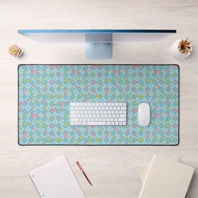 Pastel Retro Chess Board Desk Mat (Office 1)