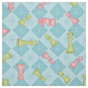 Pastel Retro Chess Board Fabric