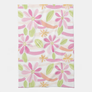 Pastel Retro Floral (2) Kitchen Towel
