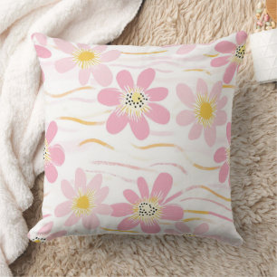 Pastel Retro Floral (4) Throw Pillow