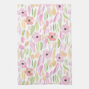 Pastel Retro Floral (5) Kitchen Towel