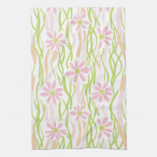 Pastel Retro Floral (8) Kitchen Towel
