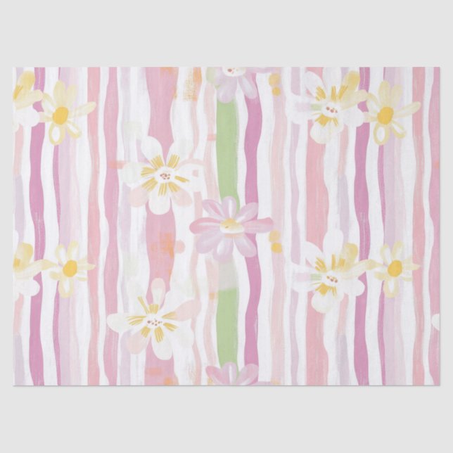 Pastel Retro Floral (9) Tissue Paper (Front)