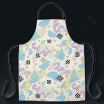 Pastel Retro Memphis Pattern Swirls Apron<br><div class="desc">Elevate your creative projects with this vibrant pastel, pattern featuring a dynamic mix of swirls, triangles and playful squiglys, and bold lightening, bolts. This high-energy composition draws inspiration from classic Memphis design and early 2000s aesthetics, utilizing a soft candy-colored palette. Perfect for digital scrapbooking, textile design, or social media backgrounds,...</div>