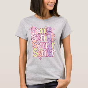 Pastel Retro Senior Year Graduation Gift Shirt