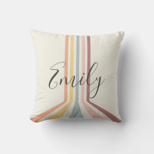 Pastel retro style stripes design throw pillow