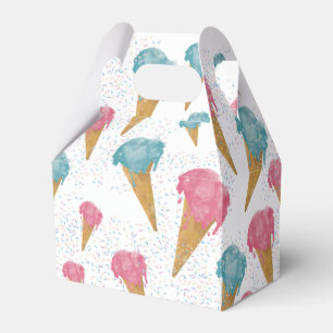 Pastel Retro Watercolor Ice Cream & Sprinkles Favor Box