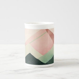 Pastel Ridge – Geometric Mountain Landscape #1 Bone China Mug