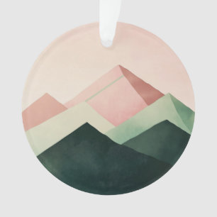 Pastel Ridge – Geometric Mountain Landscape #1 Ornament