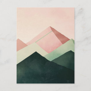 Pastel Ridge – Geometric Mountain Landscape #1 Postcard