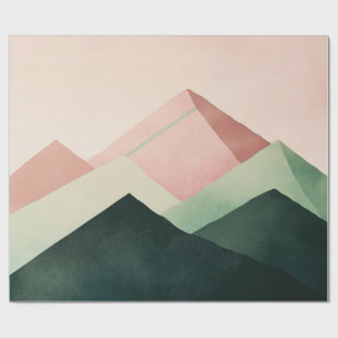 Pastel Ridge – Geometric Mountain Landscape #1 Wrapping Paper