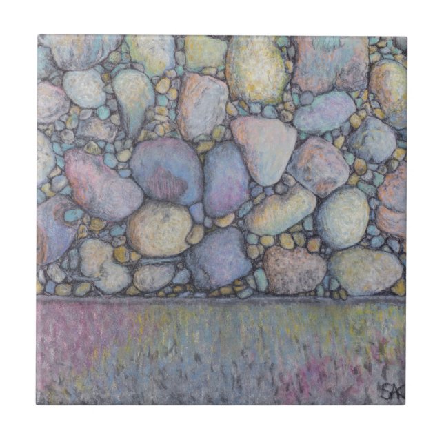 Pastel River Rock and Pebbles Tile (Front)