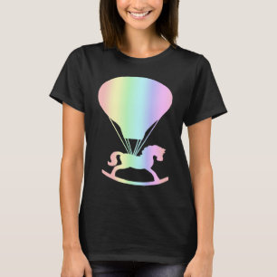 Pastel Rocking Horse Kids Nursery Hot Air Balloon T-Shirt