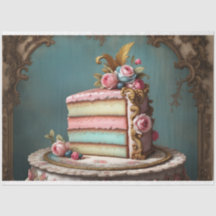Pastel Rococo Cake Slice 2 Decoupage Paper Tissue