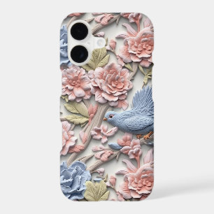 Pastel Rococo Floral Avec Oiseau
