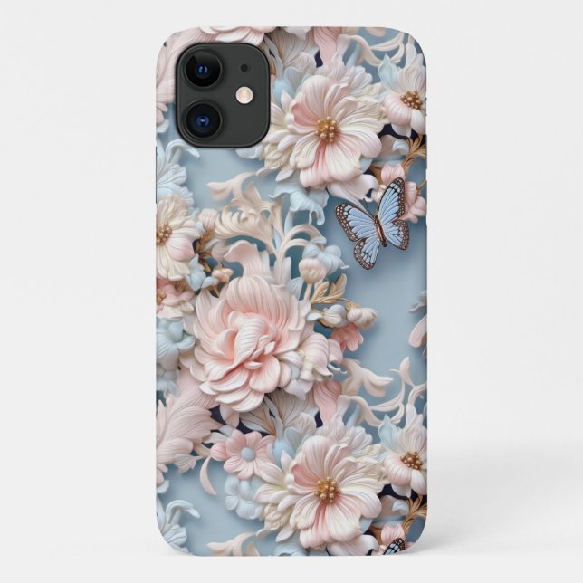 Pastel Rococo Floral Case-Mate iPhone Case (Back)