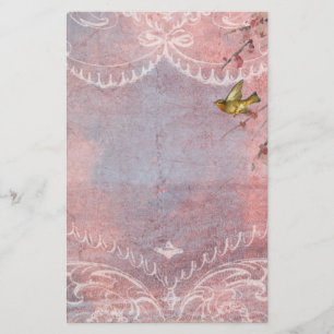 Pastel Rococo with Bird Stationery