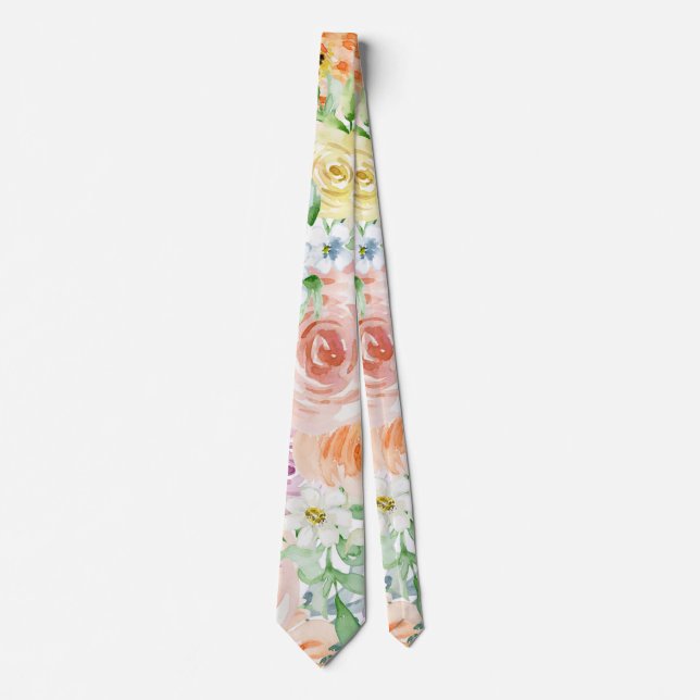 Pastel romantic garden tie (Front)
