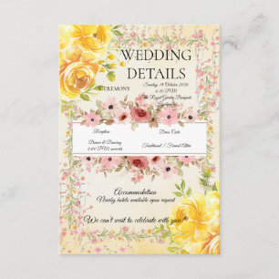Pastel Romantic Wedding Information Insert