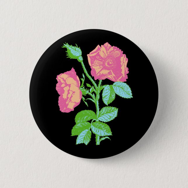 Pastel Rose 2 Inch Round Button (Front)