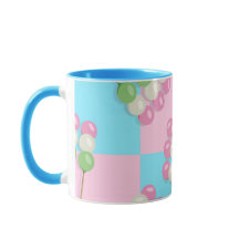 Pastel Rose Bleu À damiers Dango Mug