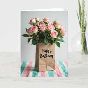 Pastel Rose Bouquet Card