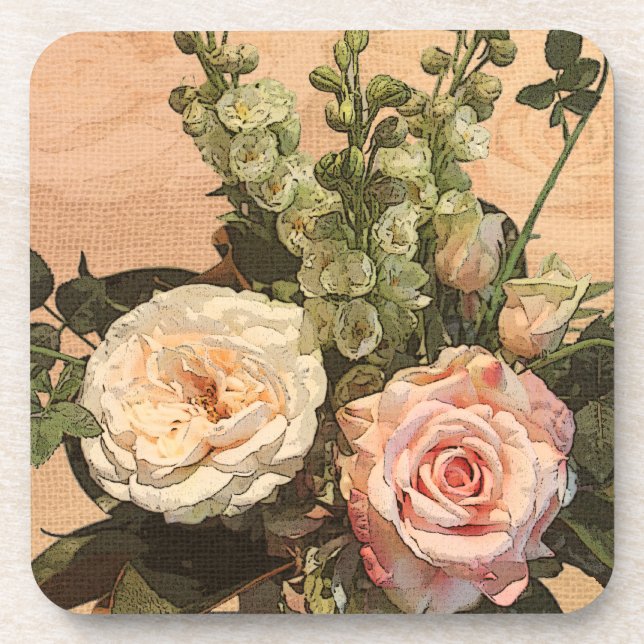 Pastel rose coasters (Front)