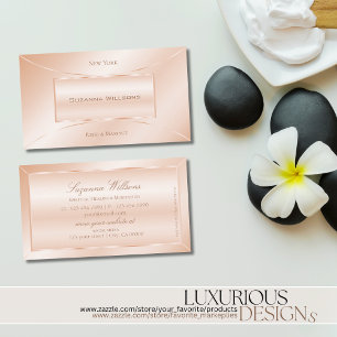 Pastel Rose Coral Luxurious Elegant and Modern Business Card