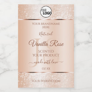 Pastel Rose Coral Product Labels Initials Add Logo