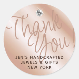 Pastel Rose Coral Shimmery Sparkle Thank You Tags 