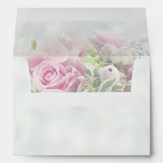 Pastel Rose Élégante enveloppe de bouquet de maria (Dos (Bas))