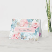 Pastel Rose Embrace Personalized Mother's Day Card