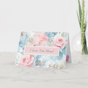 Pastel Rose Embrace Personalized Mother's Day Card